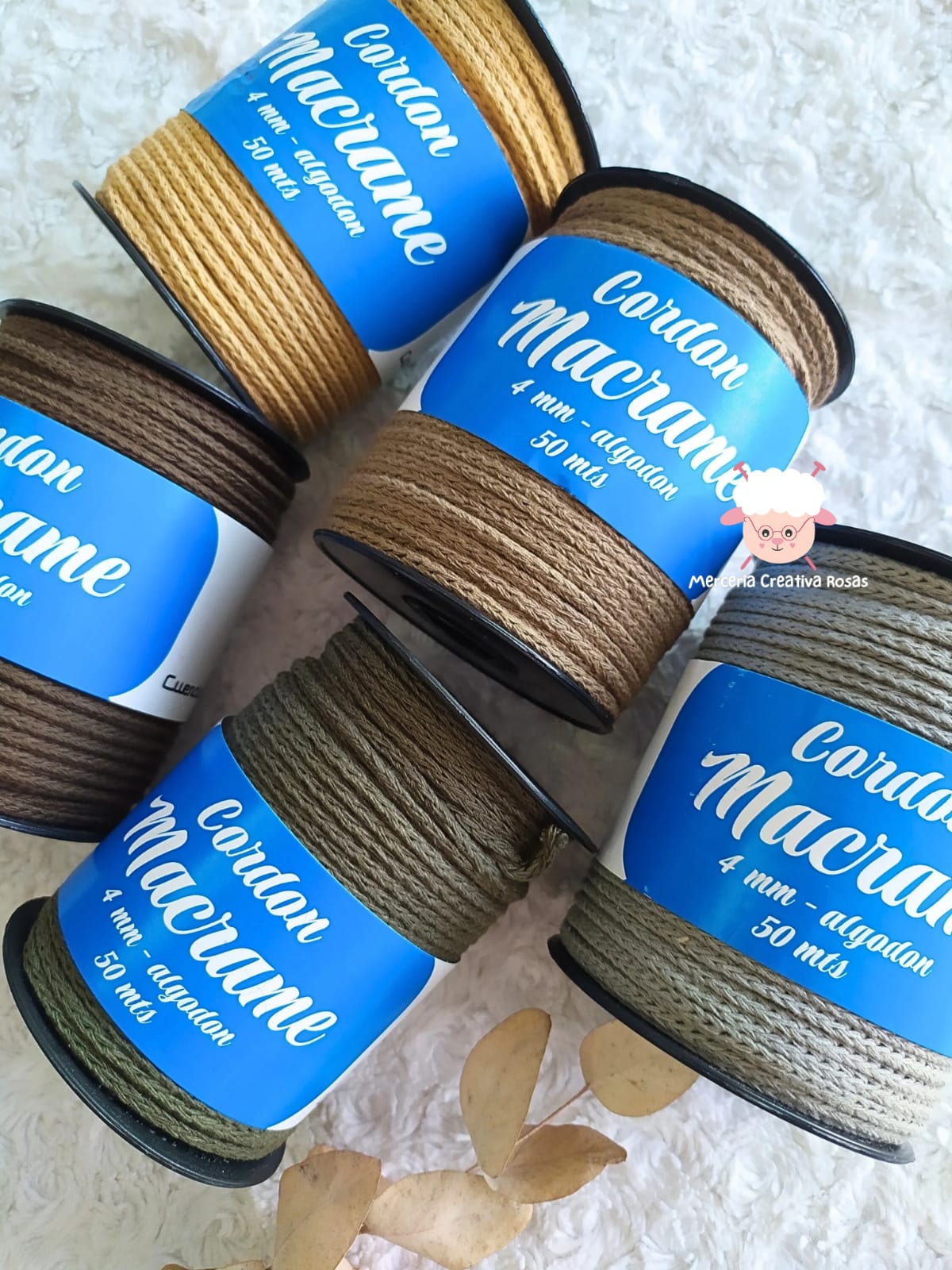 Cordon macrame de algodón 4 mm x 50 metros