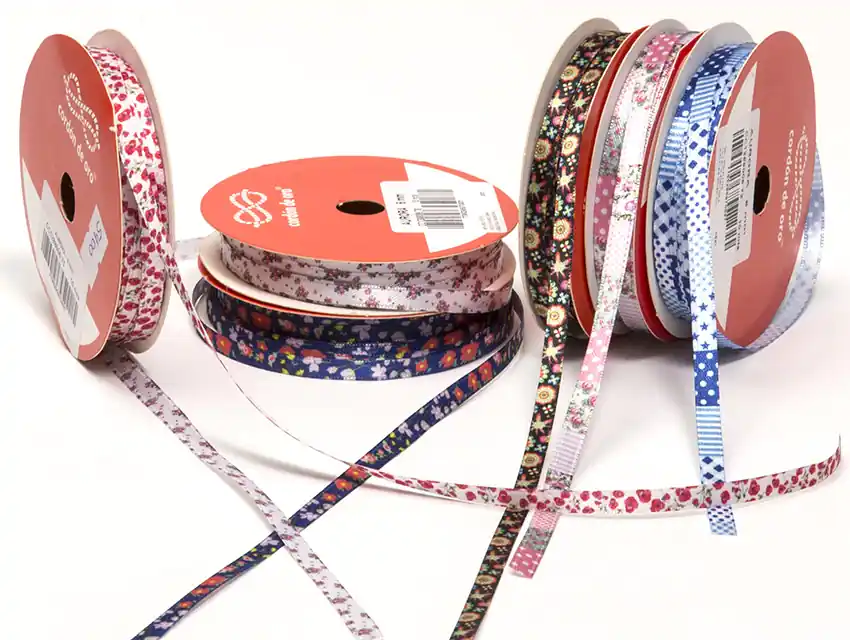 Cinta raso estampada aurora 6 mm