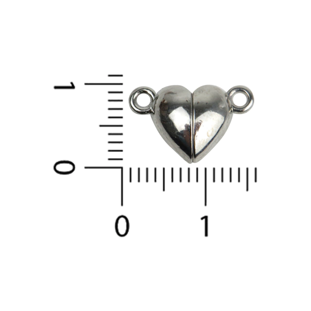 Cierre iman corazon dorado/plata