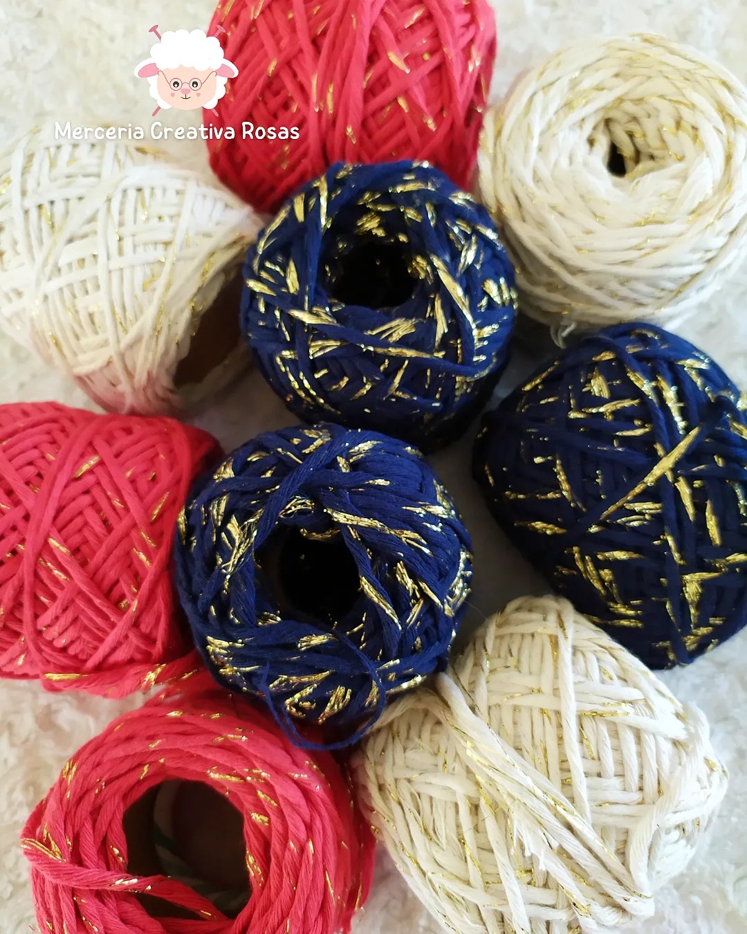 Ovillo macrame con lurex
