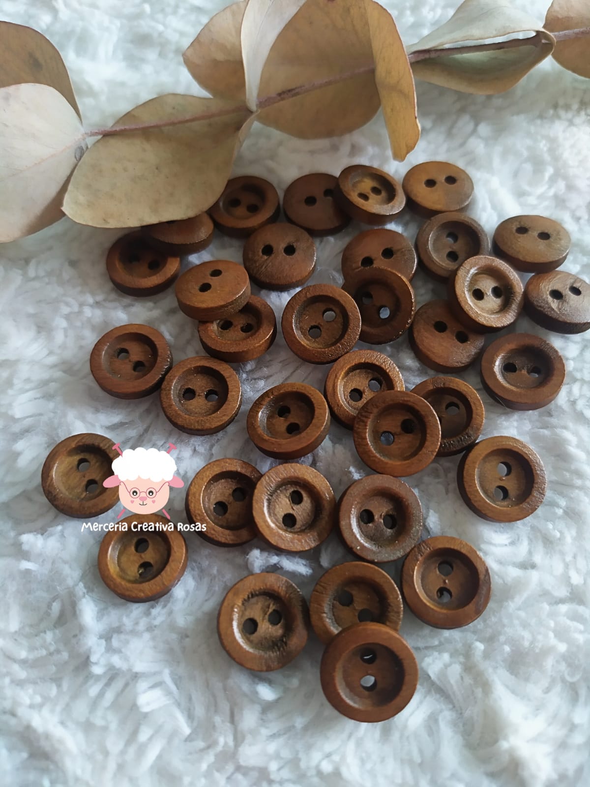Boton simil madera T20 2 agujeros