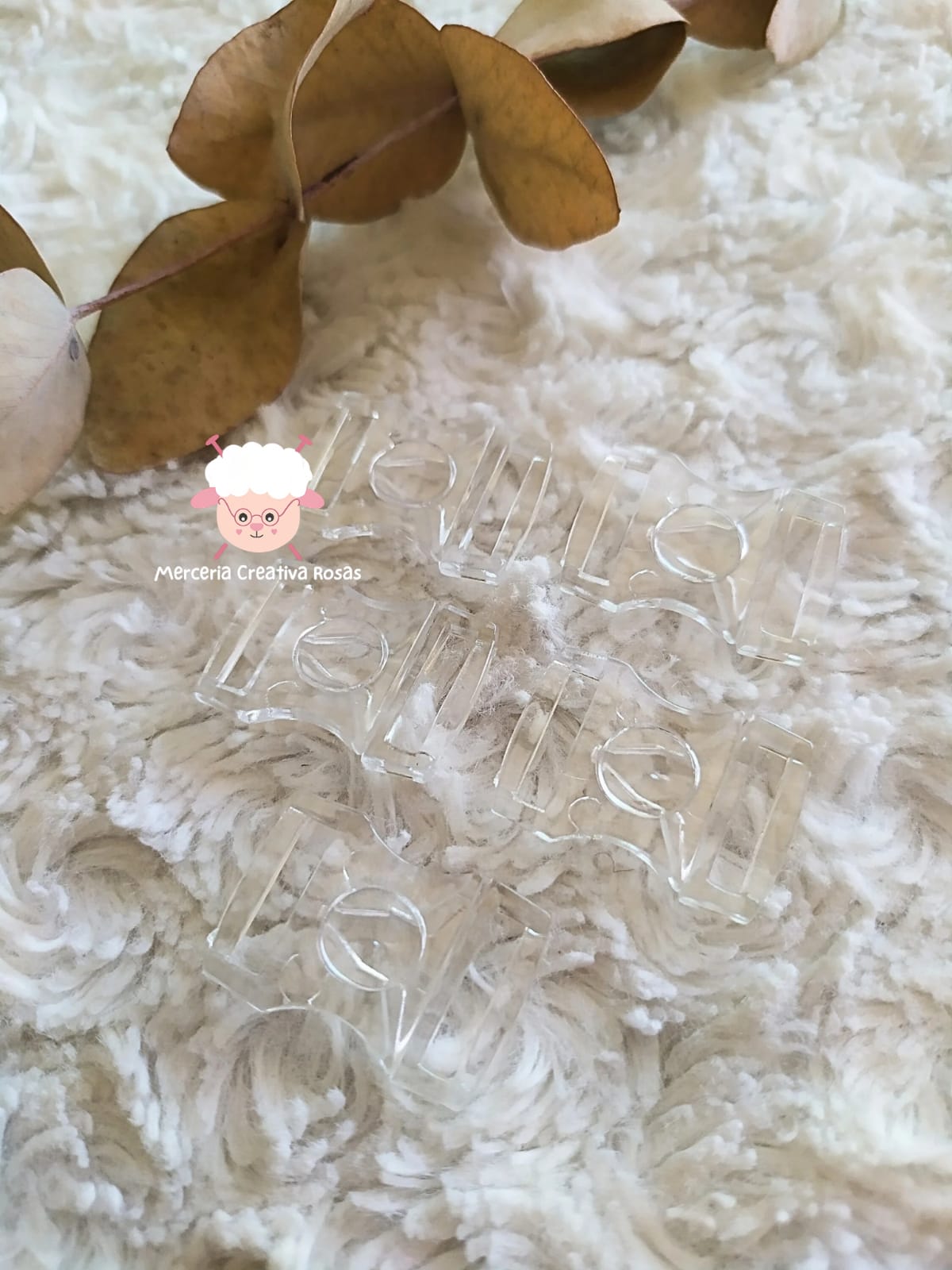 Broche de plastico para mallas transparente 13 mm