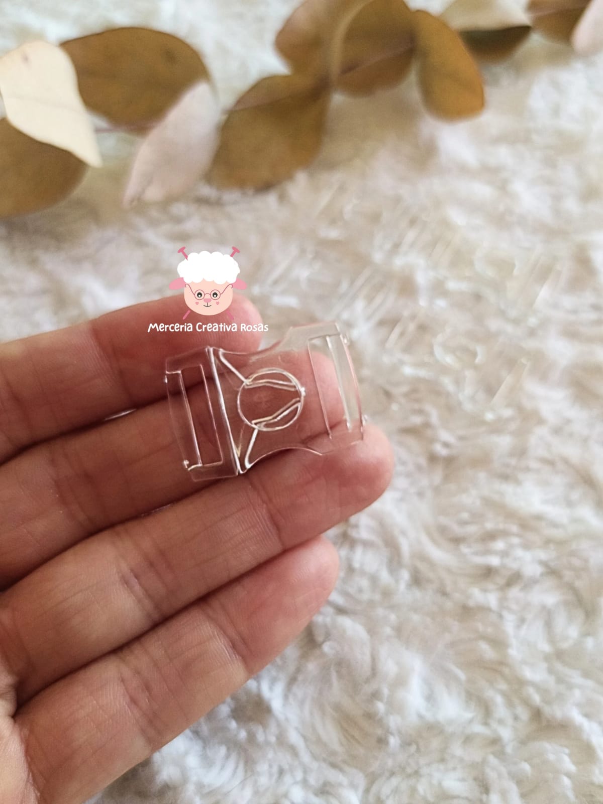 Broche de plastico para mallas transparente 13 mm