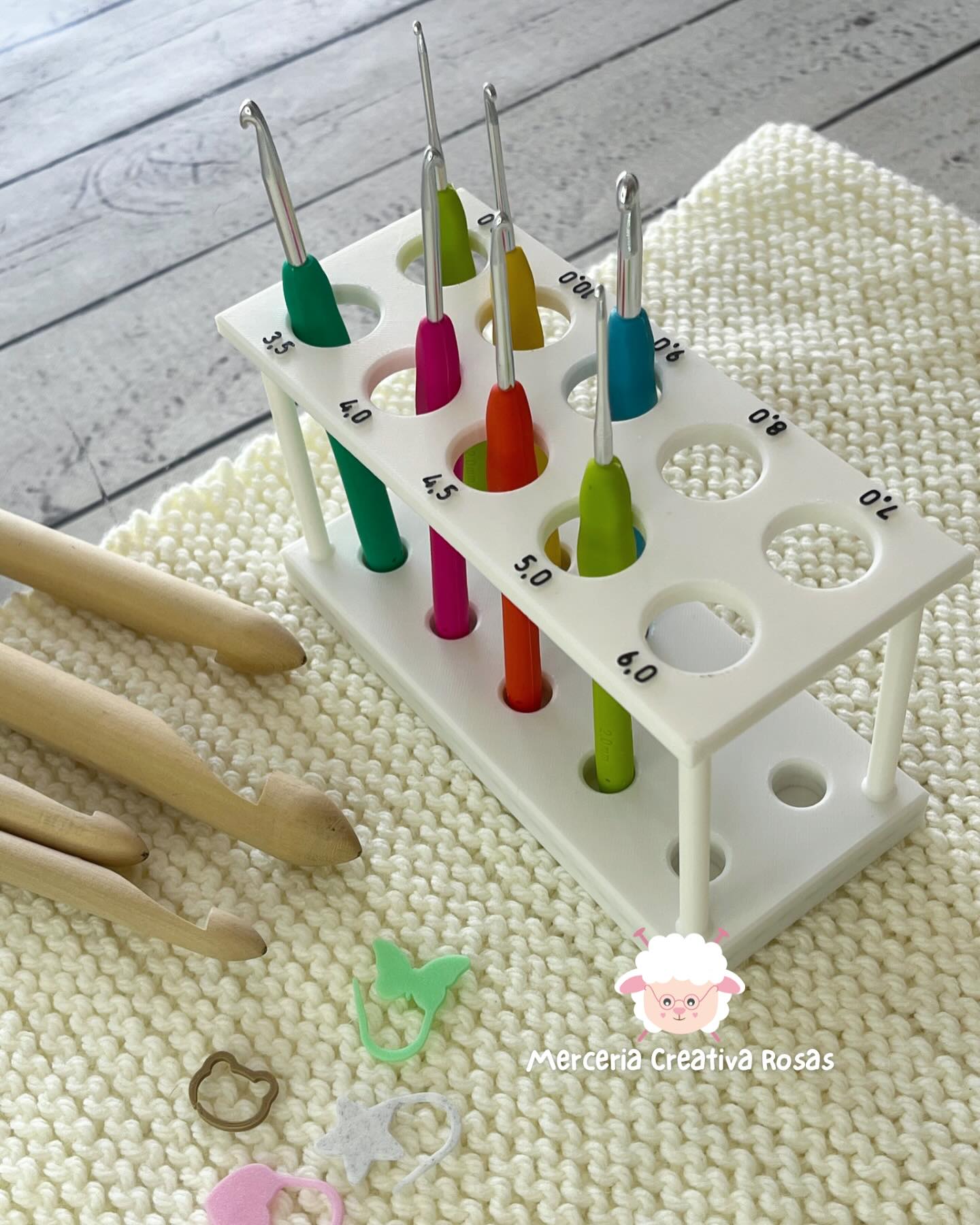 Base de agujas de crochet