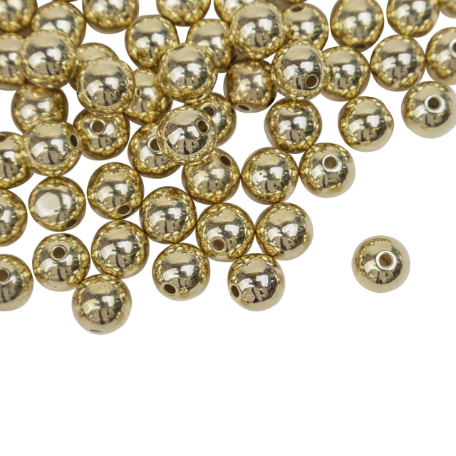 Cuentas de plastico 8 mm CCB Dorado PASE FINO