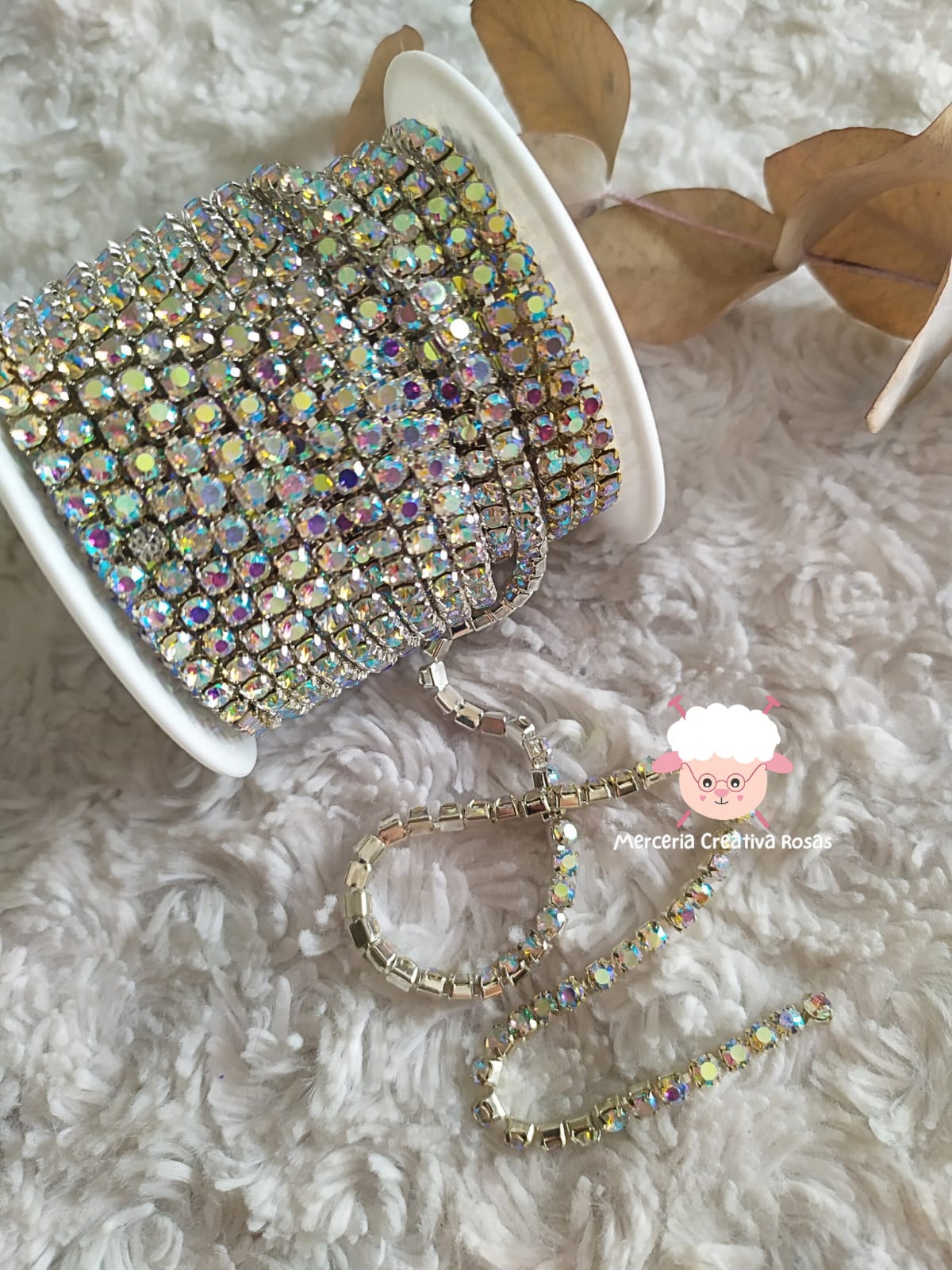 Strass continuo aurora boreal 4 mm
