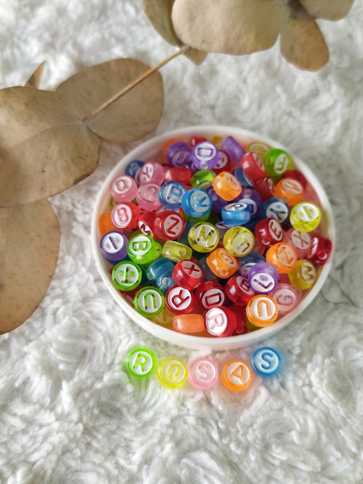 Abc redondas de colores transparentes