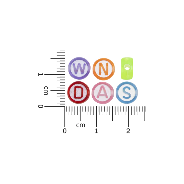 Abc redondas de colores transparentes