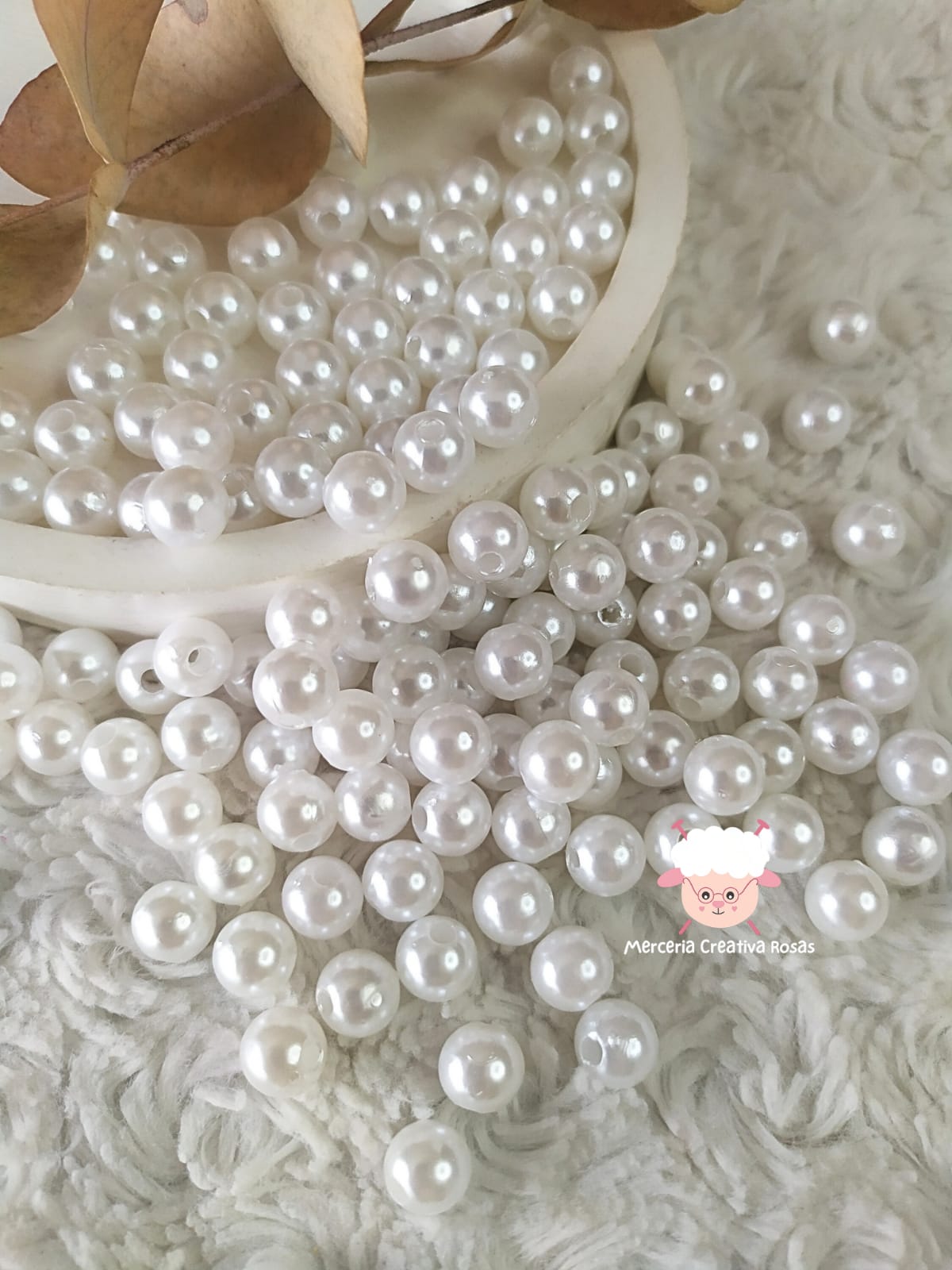 Perlas perladas 8 mm BLANCAS