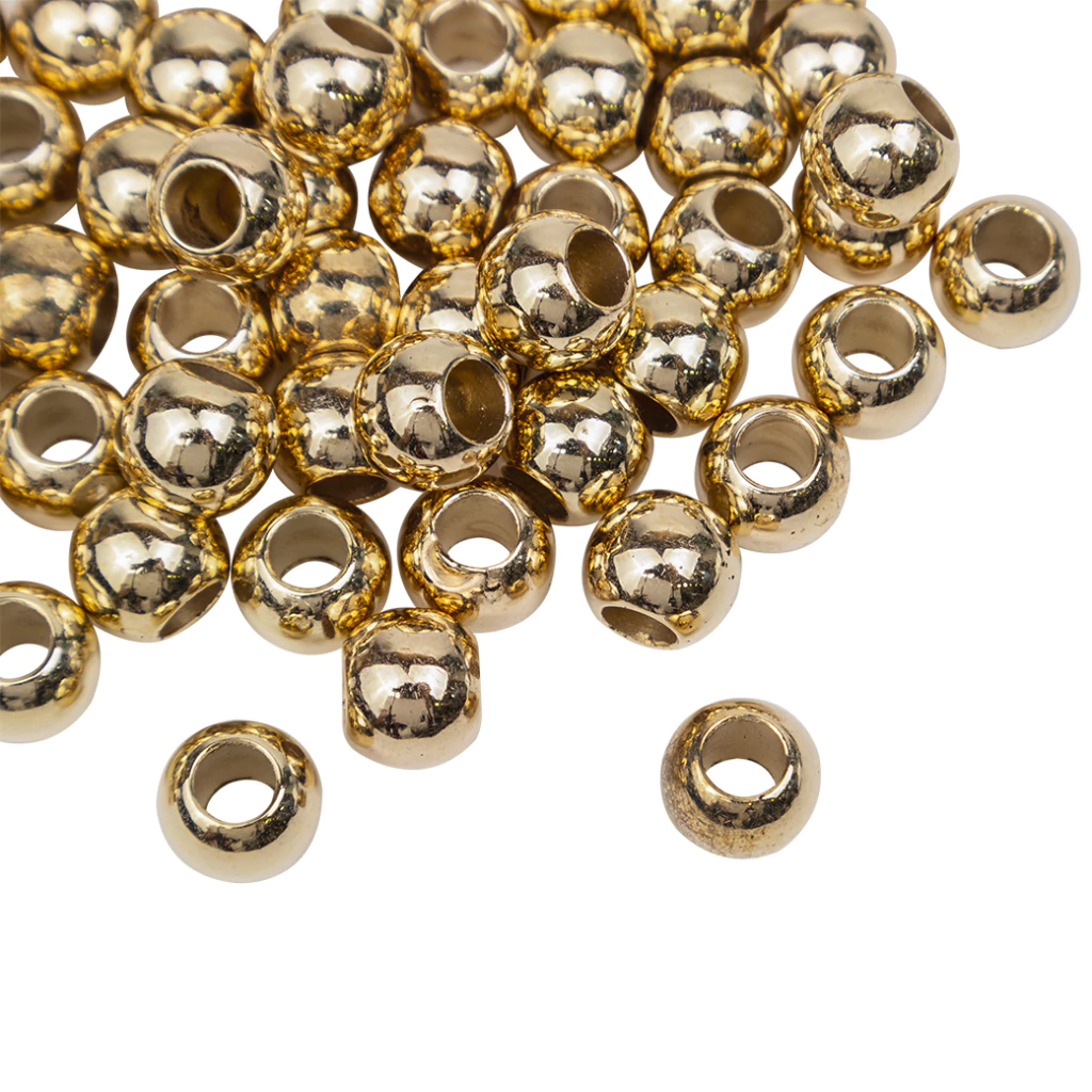 Cuentas de plastico 12 mm CCB Dorado PASE ANCHO