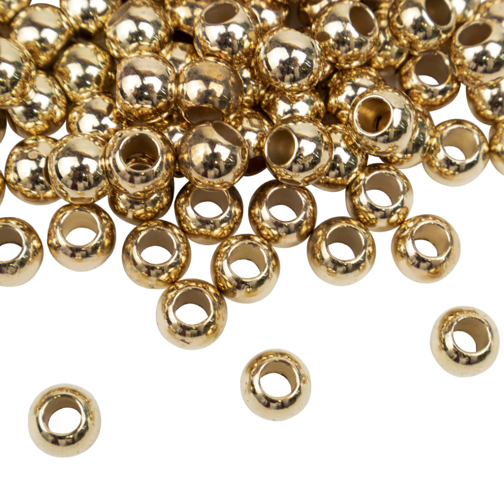 Cuentas de plastico 8 mm CCB Dorado PASE ANCHO