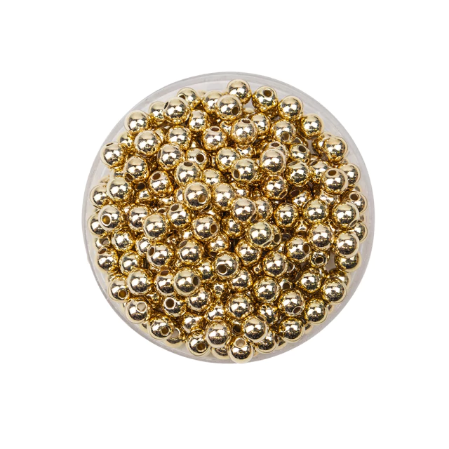 Cuentas de plastico 6 mm CCB Dorado PASE FINO