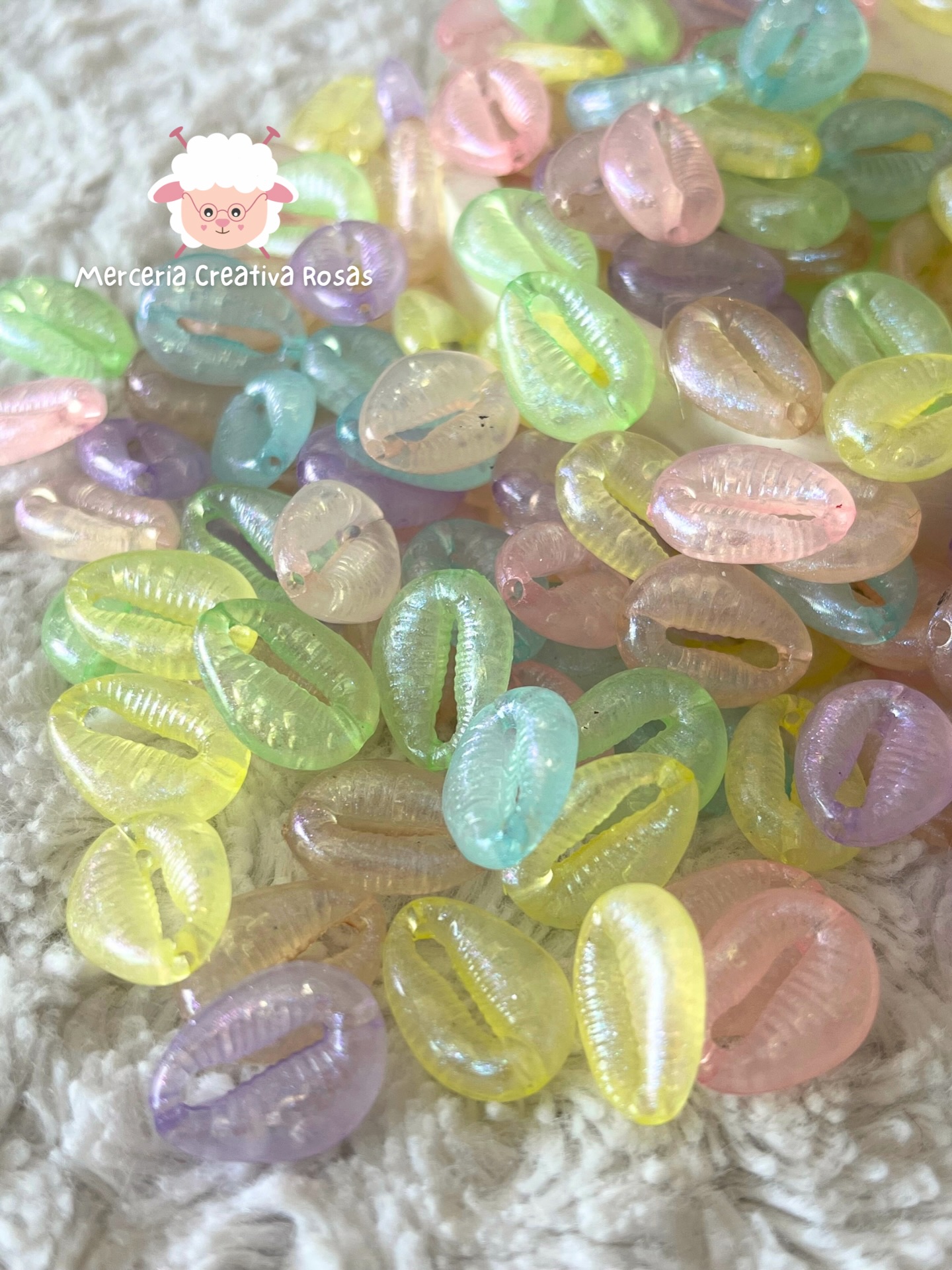 Buzios transparentes pastel