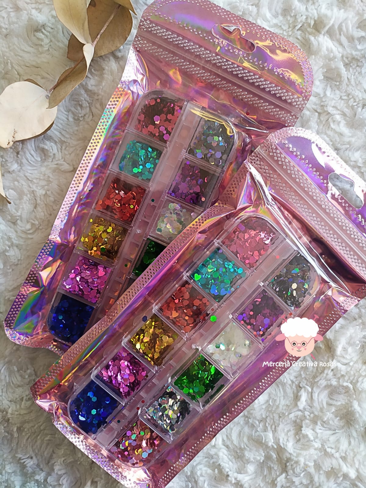 Estuche mini lentejuelas corazon