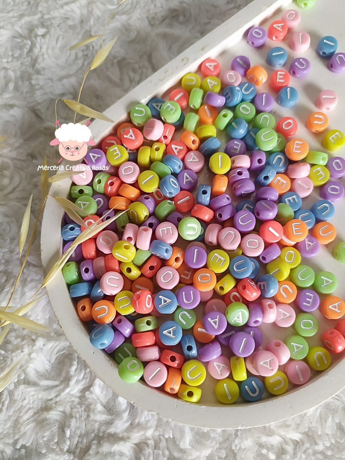Vocales pastel letras blancas
