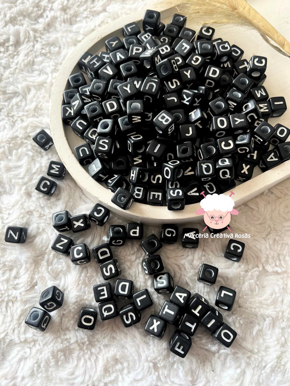 Abc cuadrada negra letra blanca 8x8